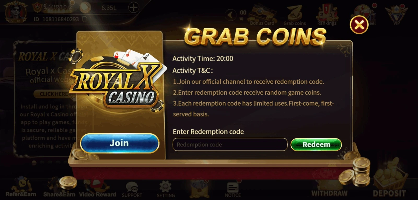 Redeem Code